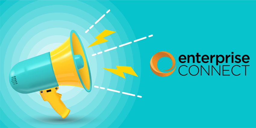 A speaker with an Enterprise Connect Logo