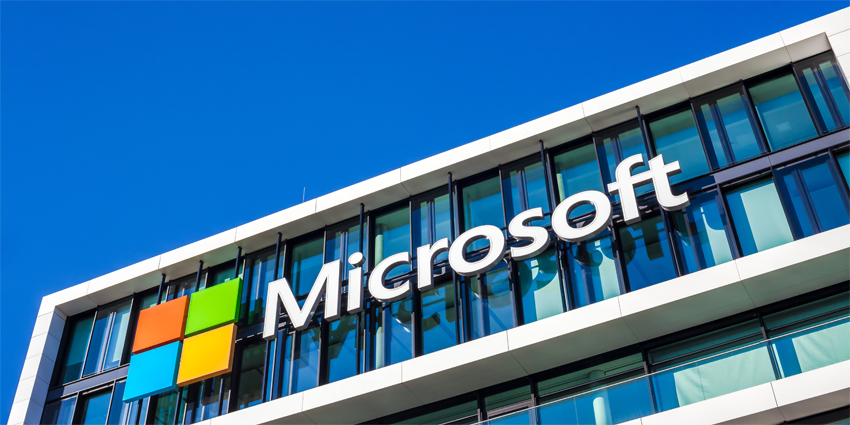 Microsoft logo at office building
